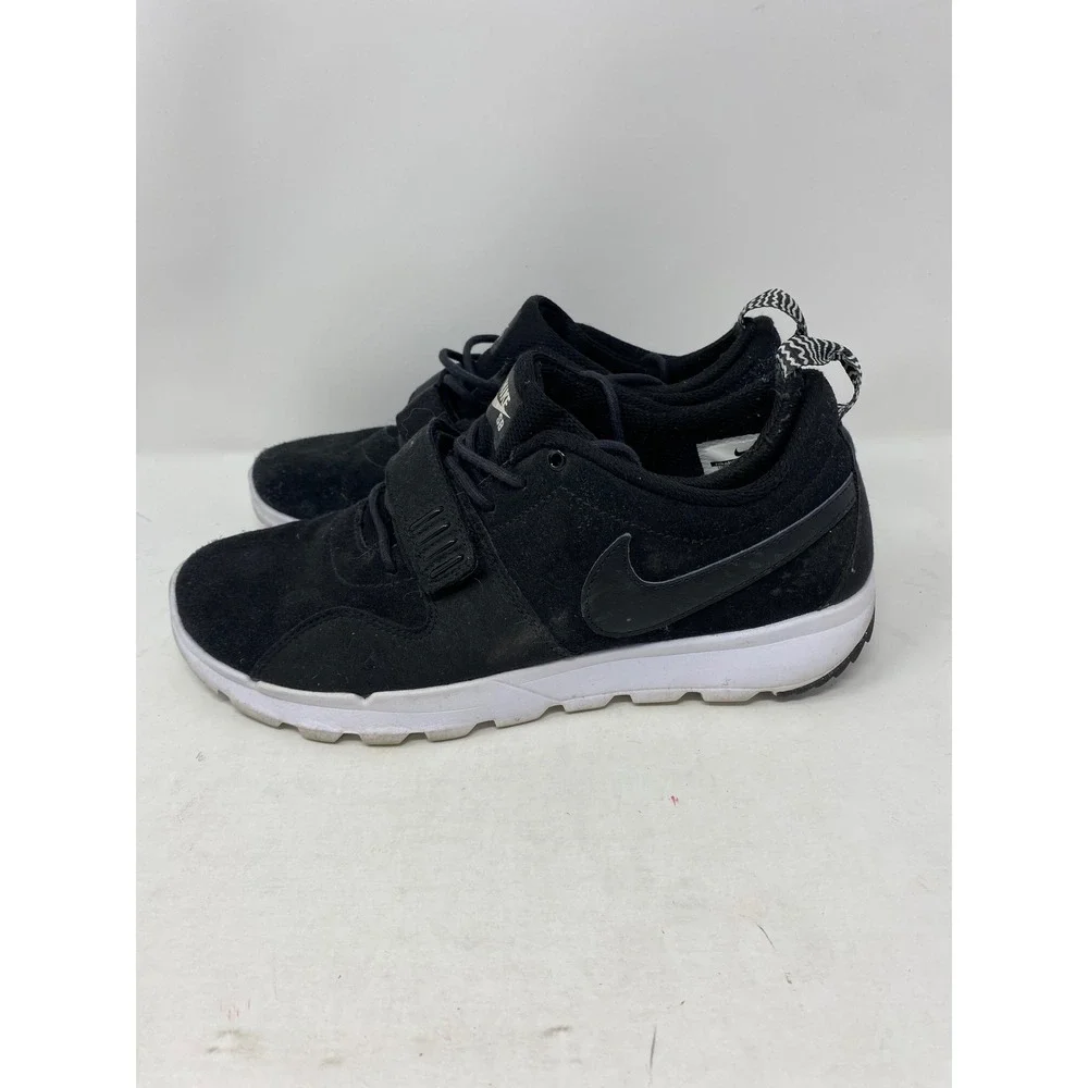 Nike SB Trainerendor Black White Suede Low Top Sneakers 806309-002 Mens 9
